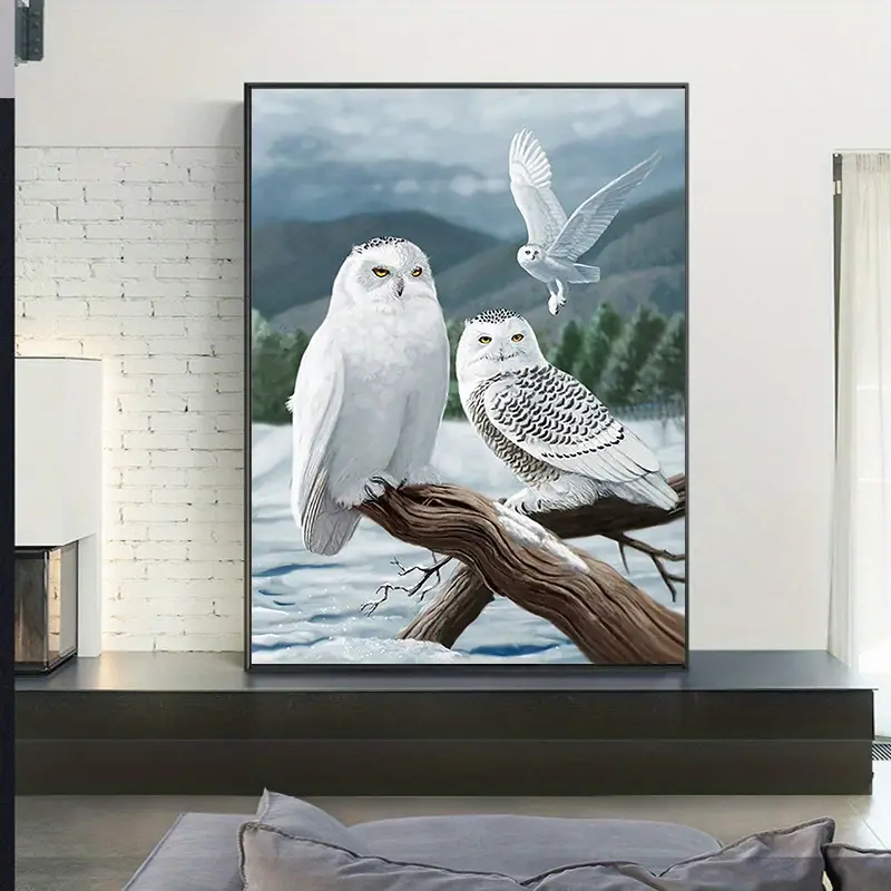 White Owl Diamond Painting Set Diy Mosaic Decorative Craft - Temu