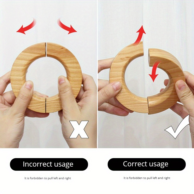 Natural Wooden Curtain Tieback Magnetic Curtain Buckle Ring - Temu