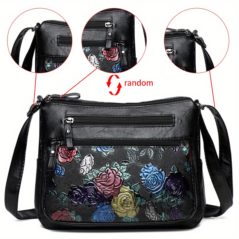 Womens Designer Crossbody Bag With Flowers And Letters Stylish