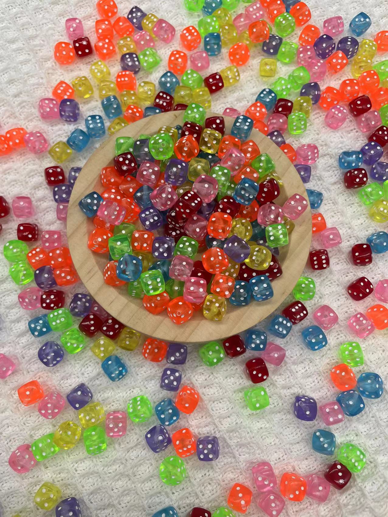 30pcs Dice Beads Acrylic Square Handmake DIY Bracelets Necklace Jewelry  Makings