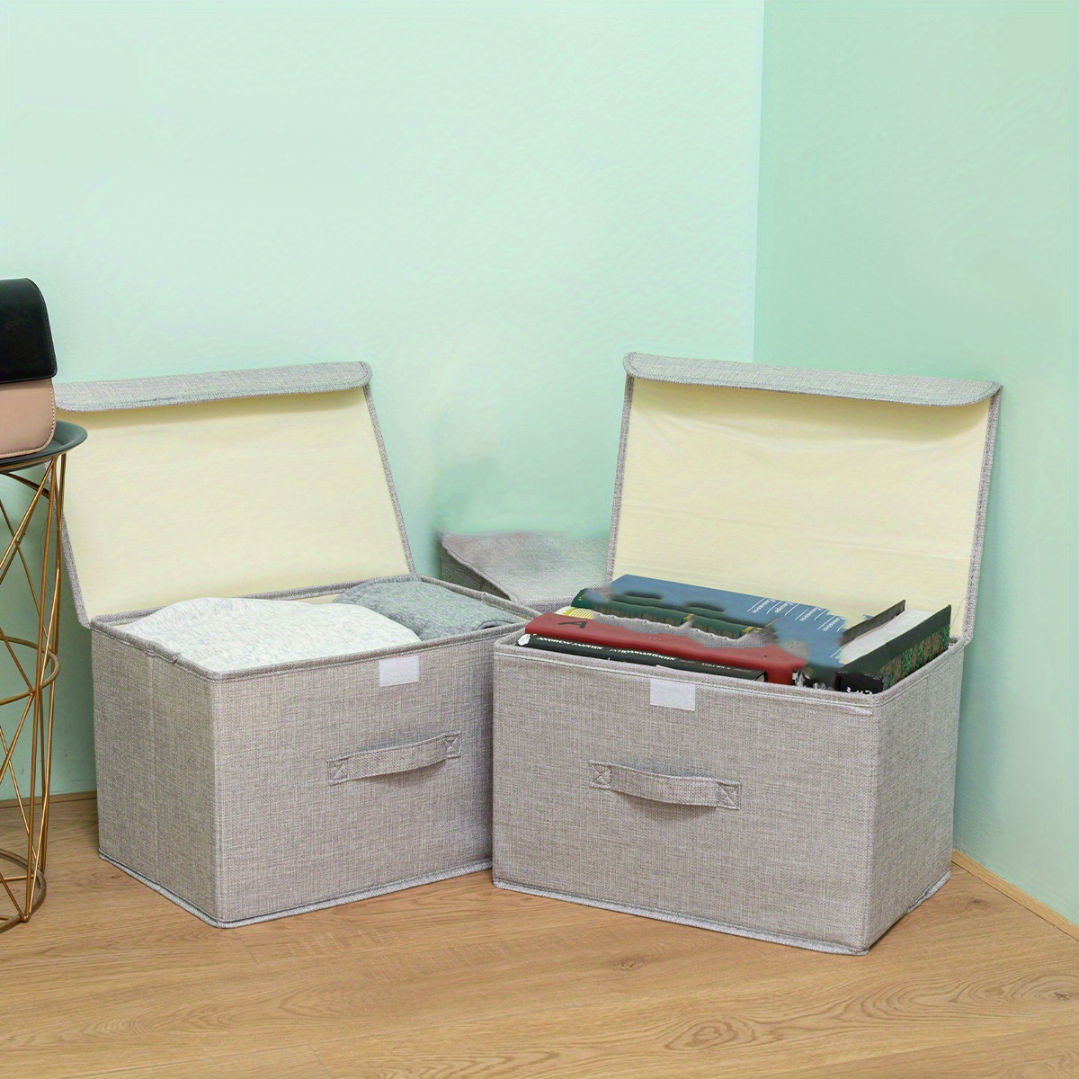 Linen Storage Box Foldable Clothes Sundries Storage Temu