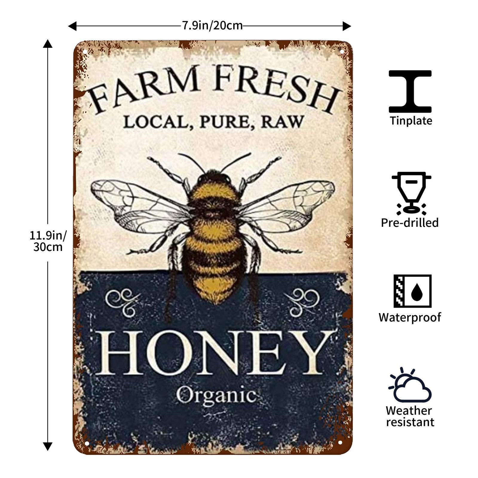 Farm Fresh local honey bee decor for the home