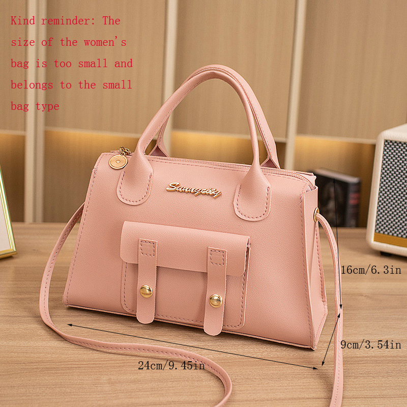 Small handbags women leather shoulder mini crossbody bag long strap  clutch(pink)
