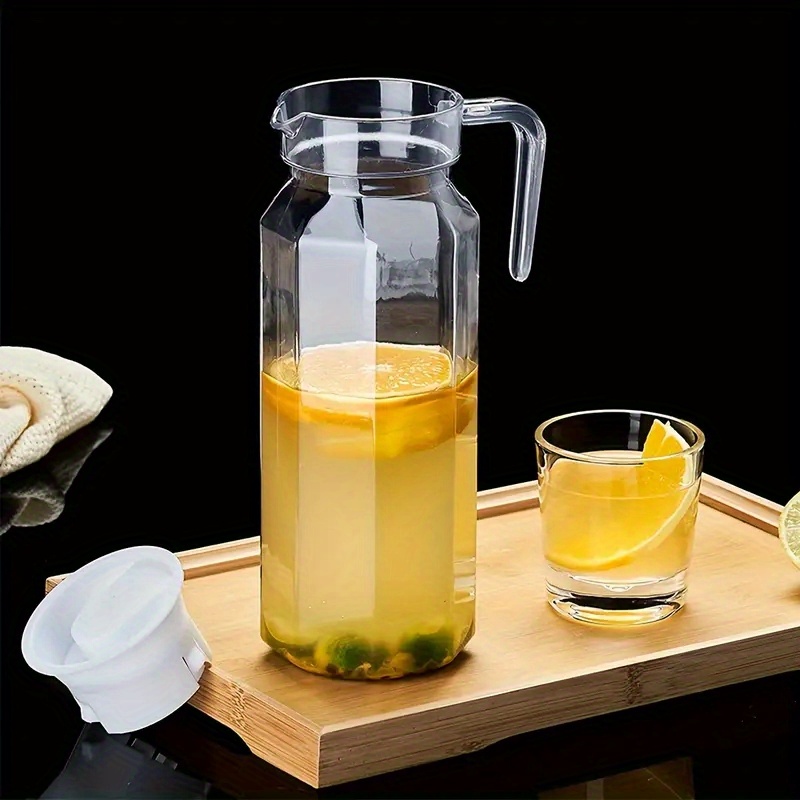 1pc, Acrylic Pitcher With Lid, 33oz / 37oz Heavy Duty Heat Resistant Water  Pitcher, Drink Carafe, For Hot And Cold Beverges, Drinkware