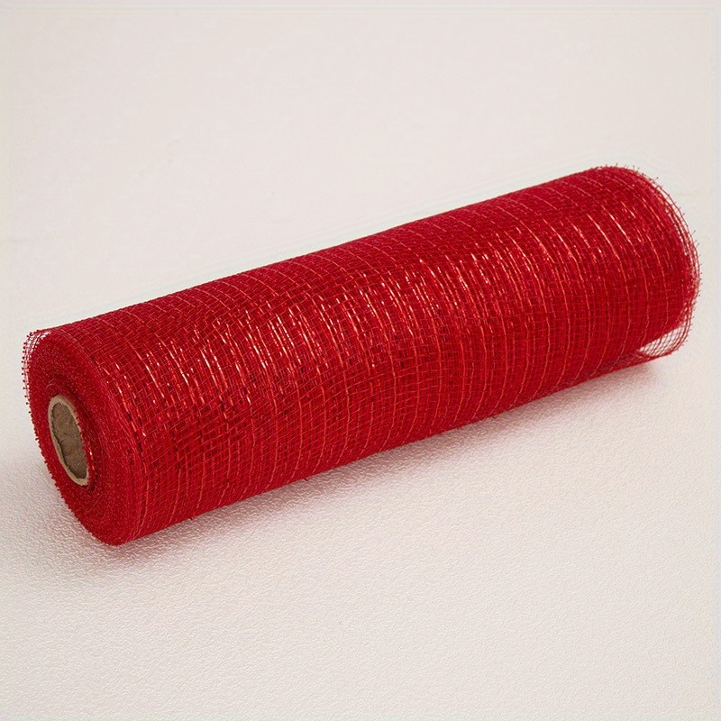 Christmas 10 Deco Metallic Mesh Ribbon Rolls red, Lime, Red and