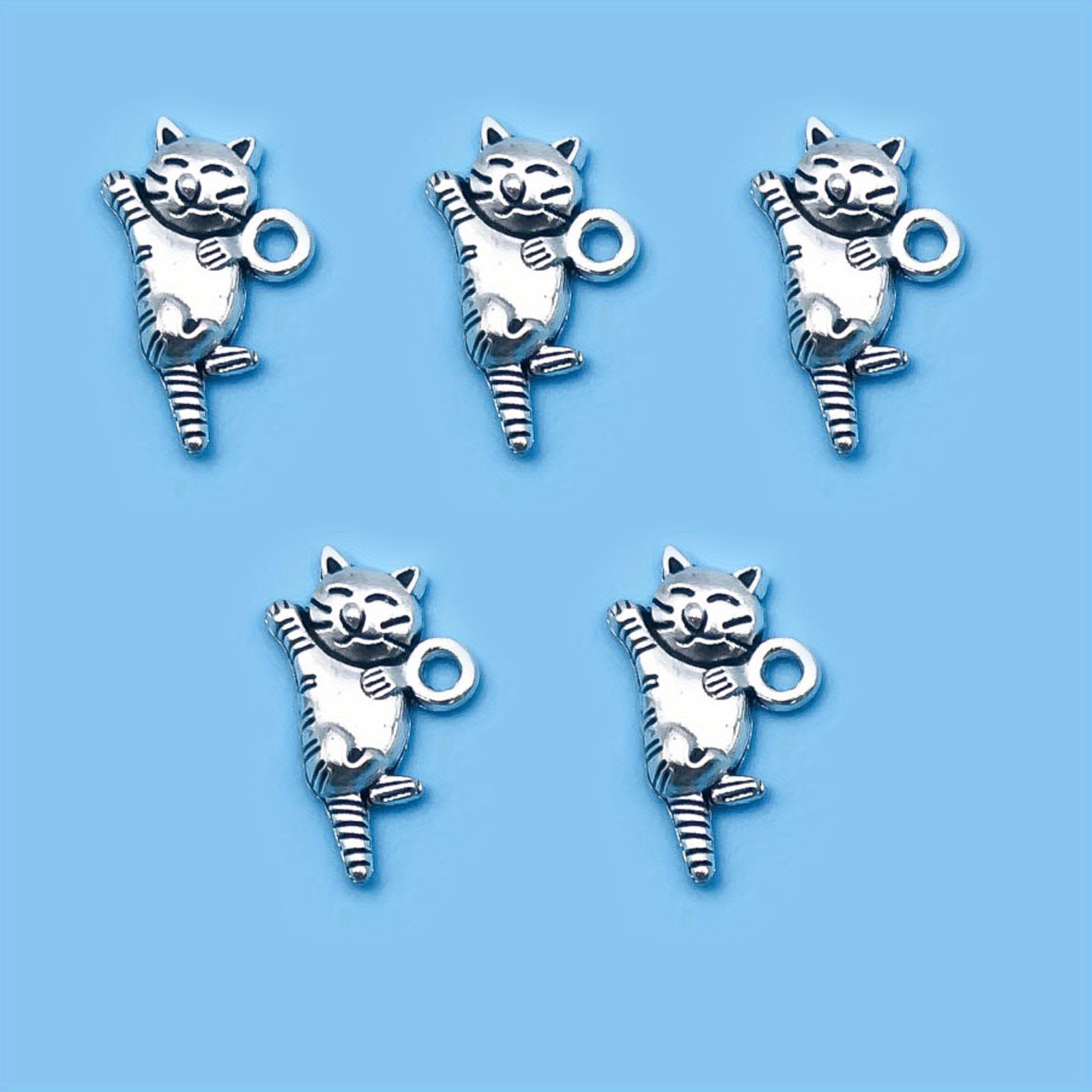 Zinc Alloy Charms Antique Silver Color Cat Charms Pendants For Diy