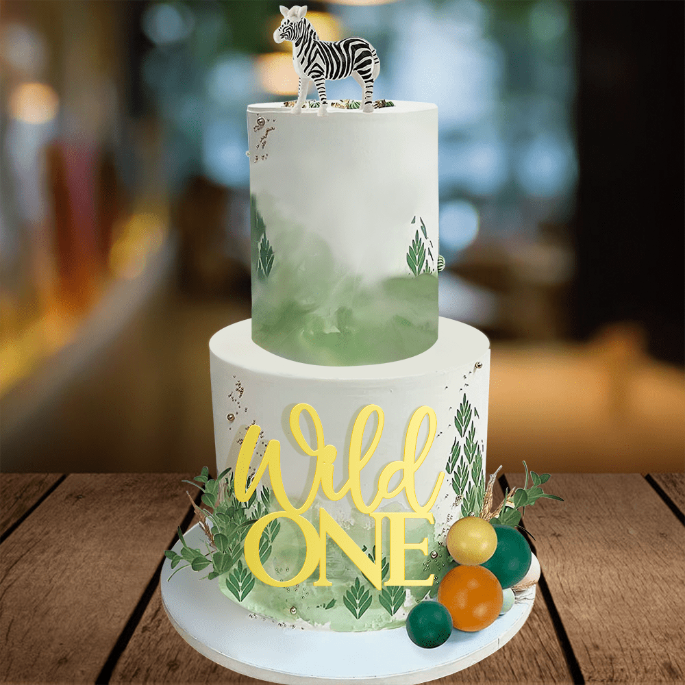Wild One Cake Decoration Golden Acrylic 1st Birthday Party - Temu