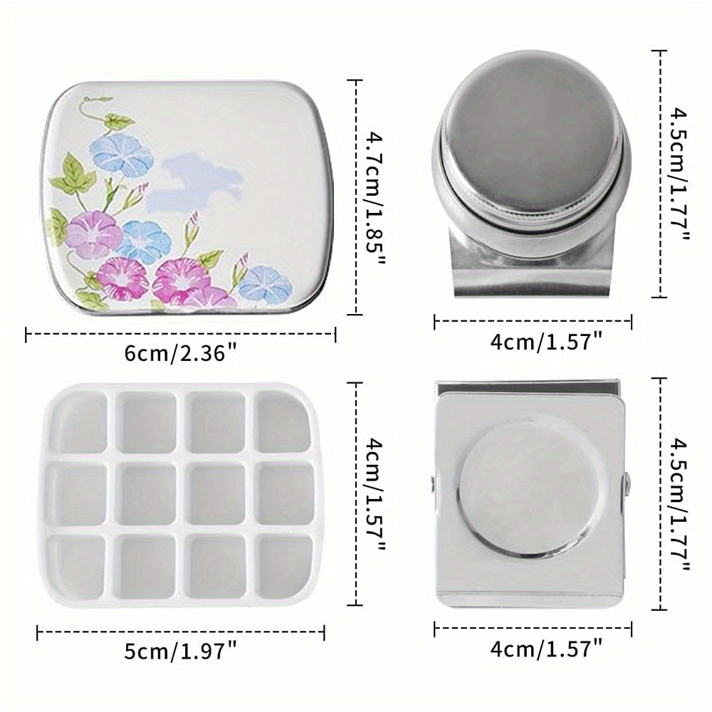 Small Tin Box Empty Watercolor Palette Paint Mixing Cups