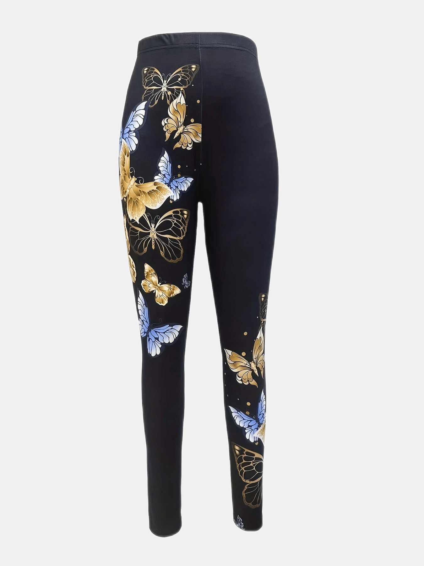 Butterfly Print Skinny Leggings Casual High Waist Stretchy - Temu