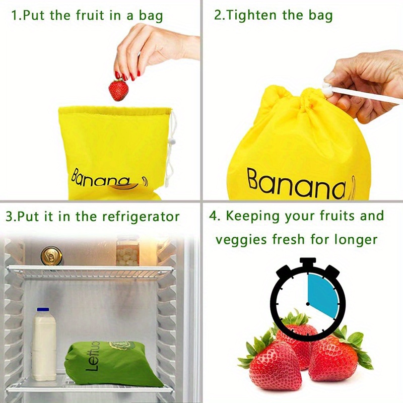 1pc 2pcs   storage bags green vegetable preservation bags prevent   banana storage preservation bags lightweight and convenient washable   kitchen supplies details 3