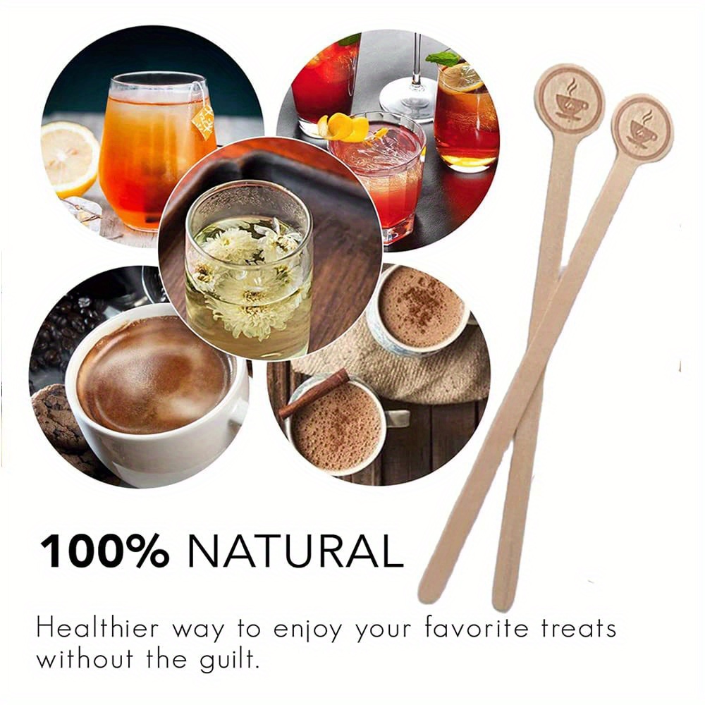 coffee stirring stick wooden round head beverage stirring stick disposable high quality biodegradable cafe grade beverage stirring stick suitable for 6 inch coffee milk cocktail tea 100pcs details 2