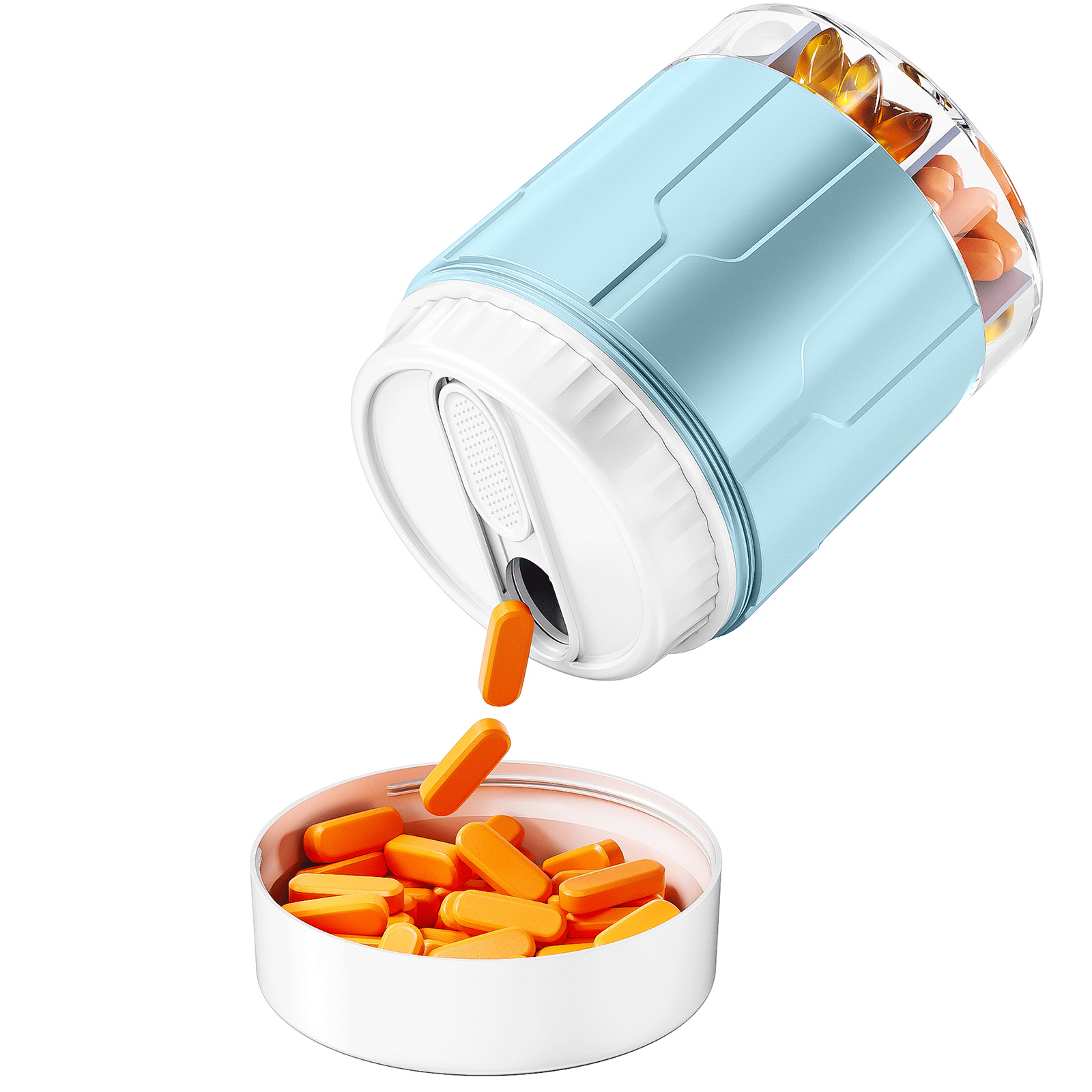 Supplement Bottle Organizer with 7 Compartments