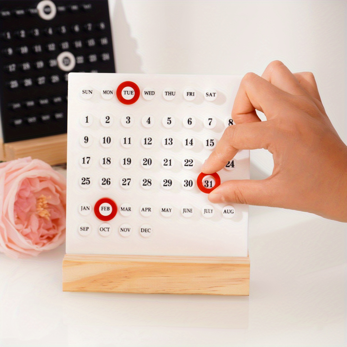 Wooden Desk Calendar Perpetual Calendar Retro Temu