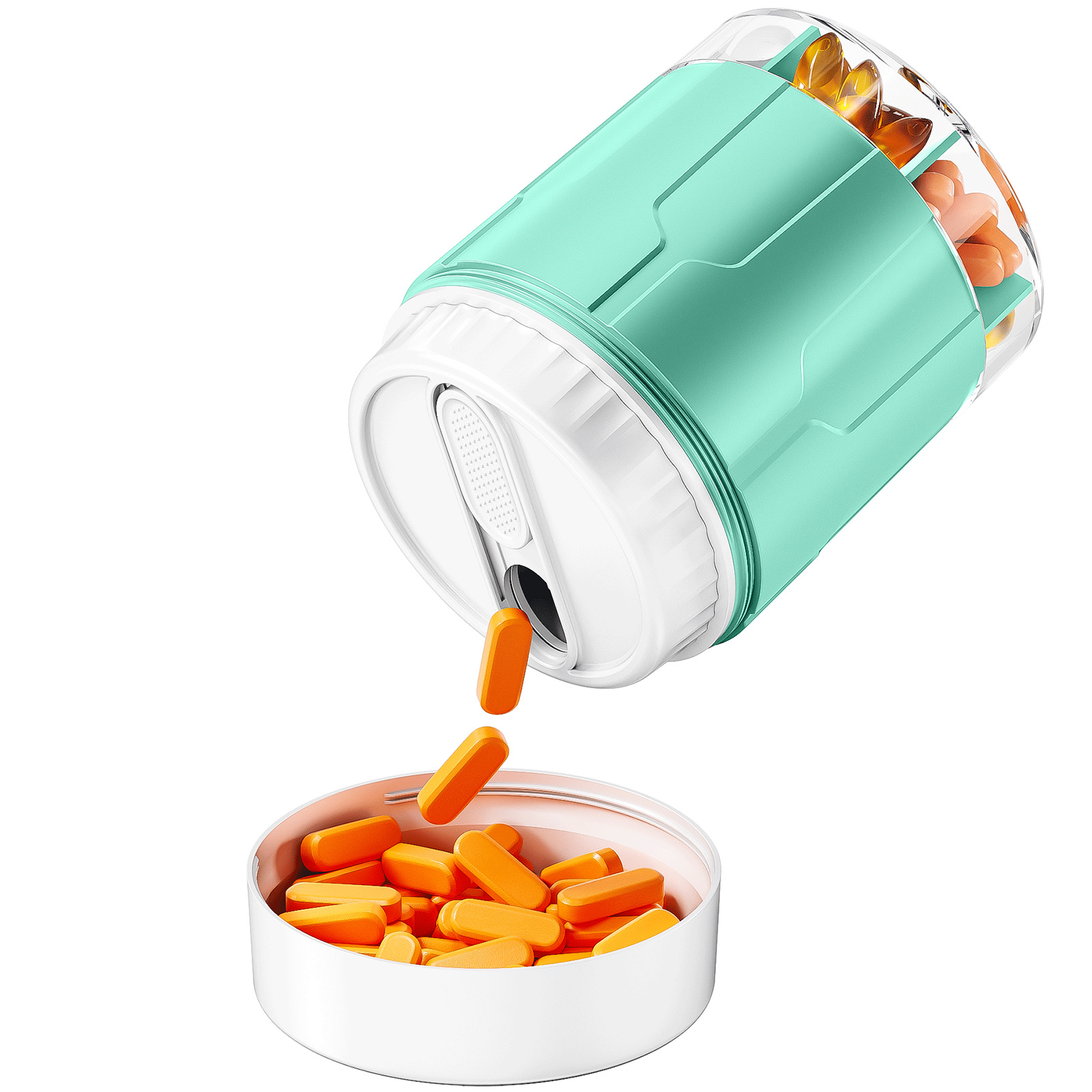 Supplement Bottle Organizer with 7 Compartments
