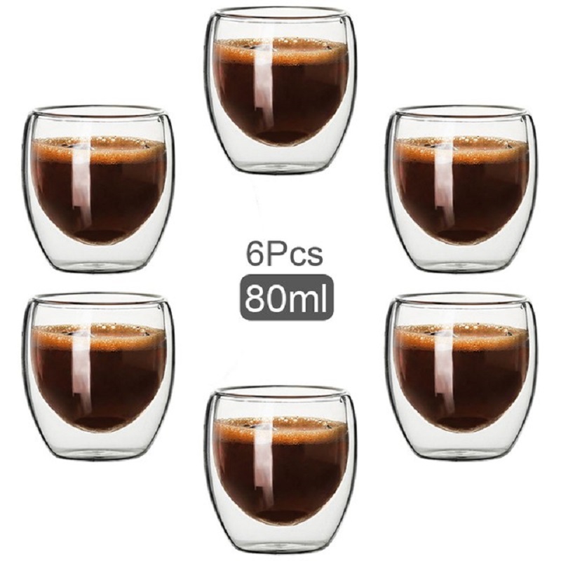 Bodum Bistro Espresso 5 oz Double Wall Glass Set of 2