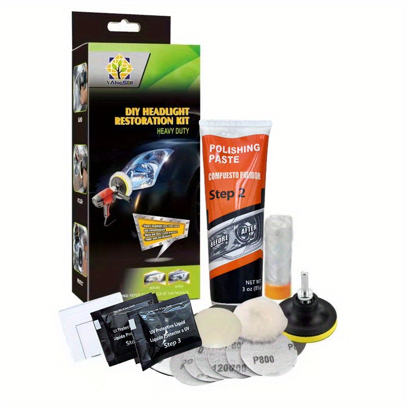 Car Headlight Restoration Remove Yellow Oxidize Paste Polymer For Headlamps  Repair Polish Kit Auto Light Protective Coating Set
