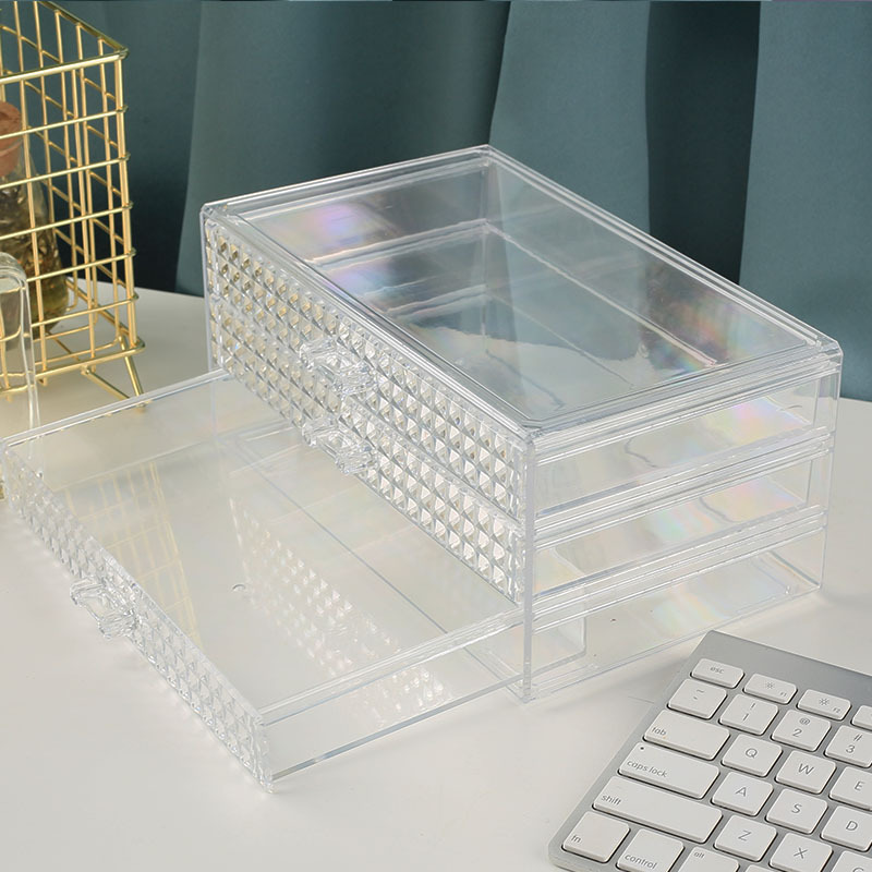 1pc Clear Acrylic Desk Drawer Organizer, Desktop Jewelry Storage Box,  Dustproof Desktop Drawer Type Jewellery Tape Stationery Sorting Box