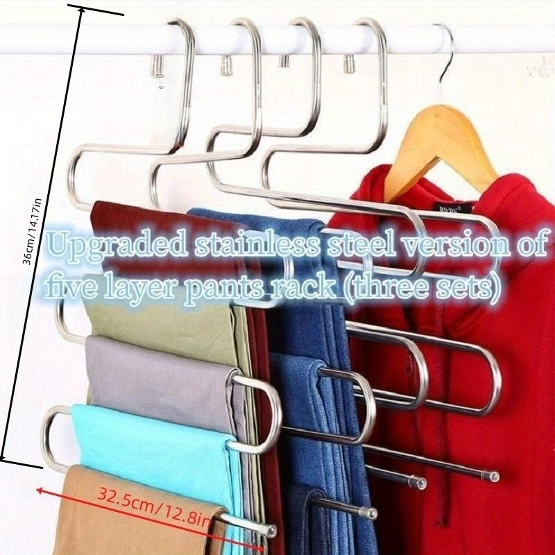 1pc 5 Layer Pants Rack Con Ganchos Organizador De - Temu