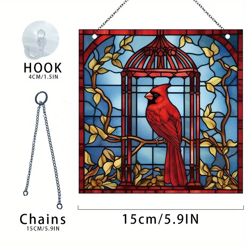 1 Pc Décoration En Verre Acrylique Cage À Oiseaux Rouge - Temu Belgium