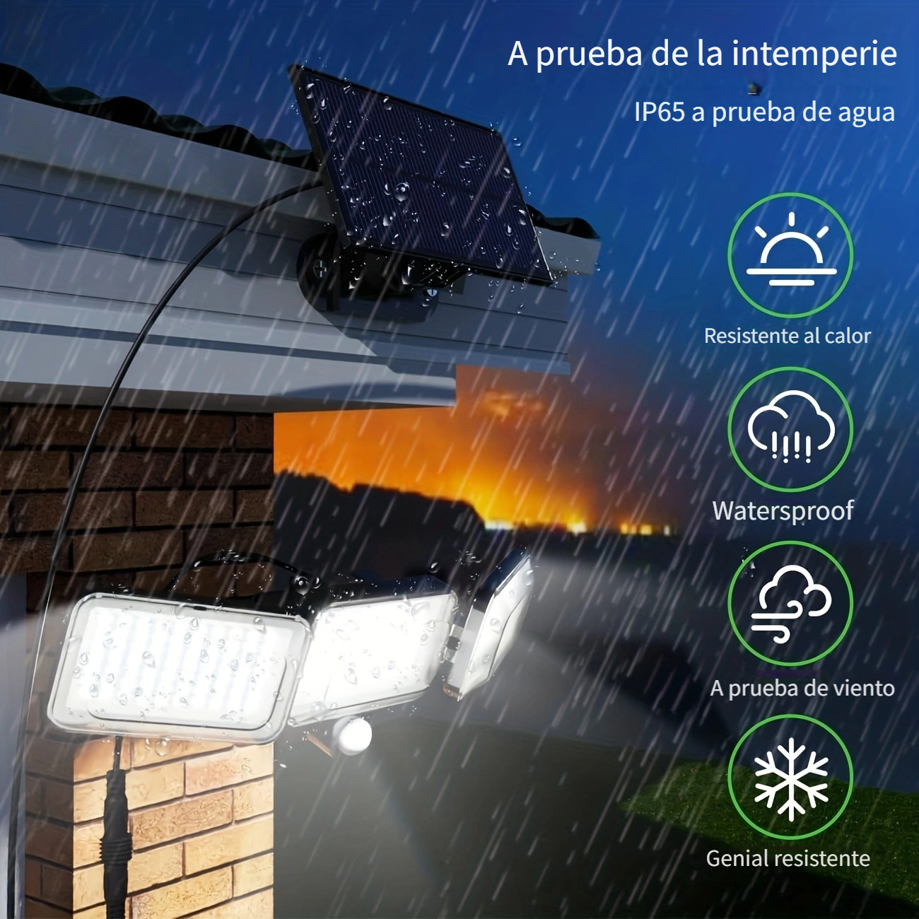 Luz Lamparas 224LED Luces Solares Exterior Para Patio Con Sensor De  Movimiento