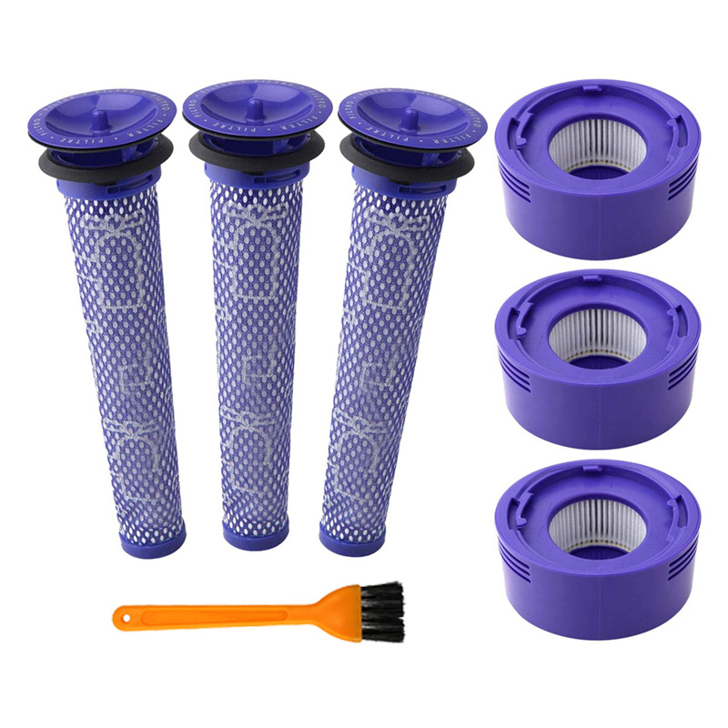 Kit d'accessoires 4 pré-filtres et 4 post-filtres pour Dyson V8 Absolute V7  Motorhead V7 Animal V8 MOTORHEAD V8 Absolute + V7 Absolute Pièces de  rechange pour aspirateur sans fil