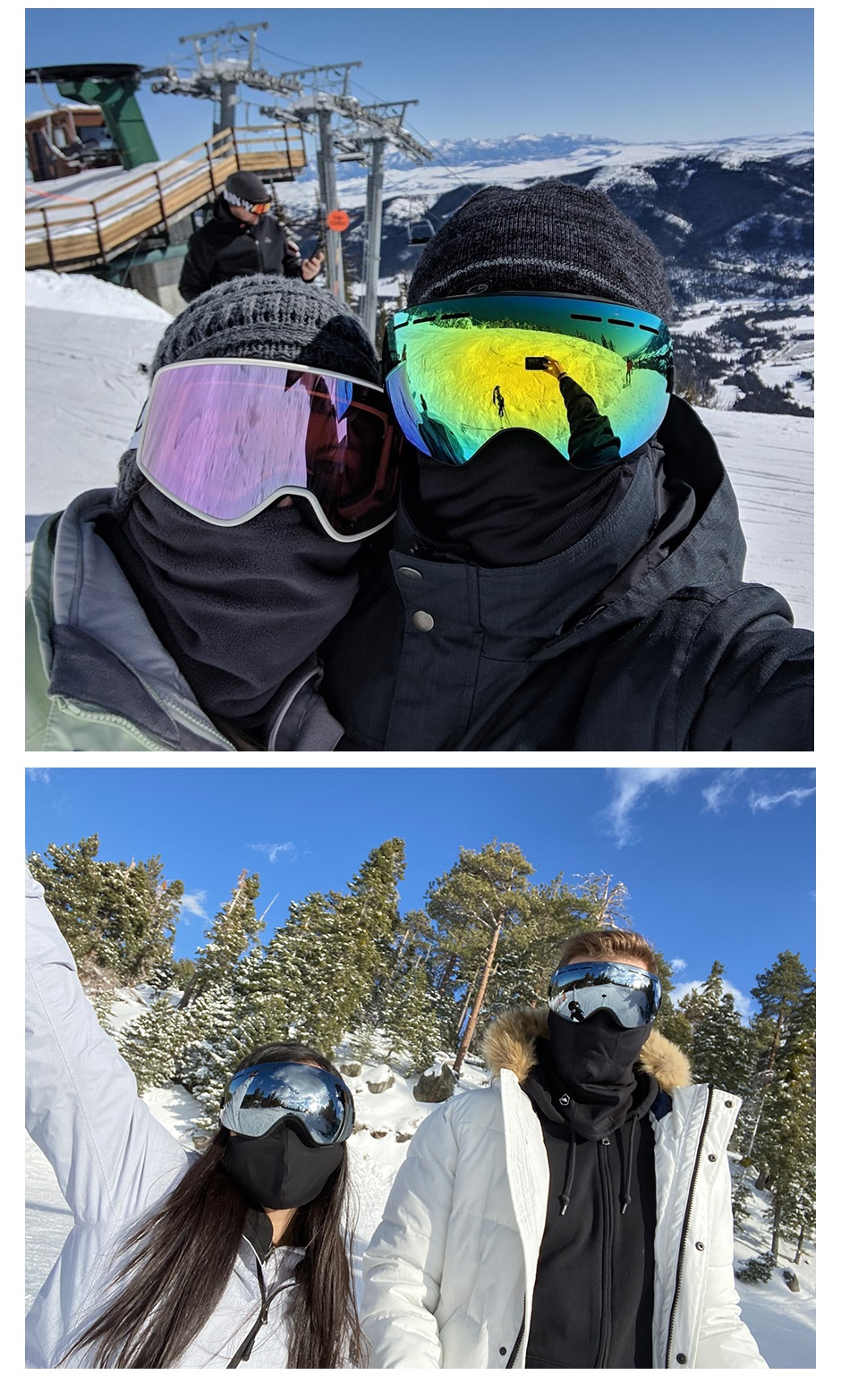 Mujer Hombre Esquí de nieve Snowboard Antivaho Polvo Protección de sol  Rosado Sunnimix Gafas de nieve para esquiar