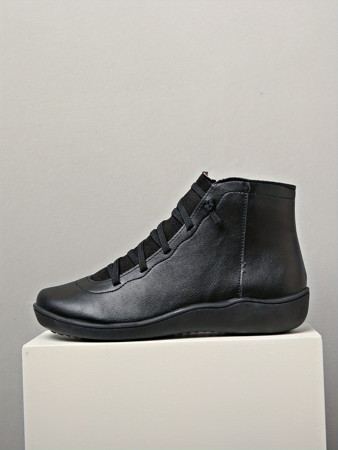 Style & Co. Womens Laurellee Combat & Lace-Up Boots Black 6.5 Medium (B,M) | Ankle & Bootie