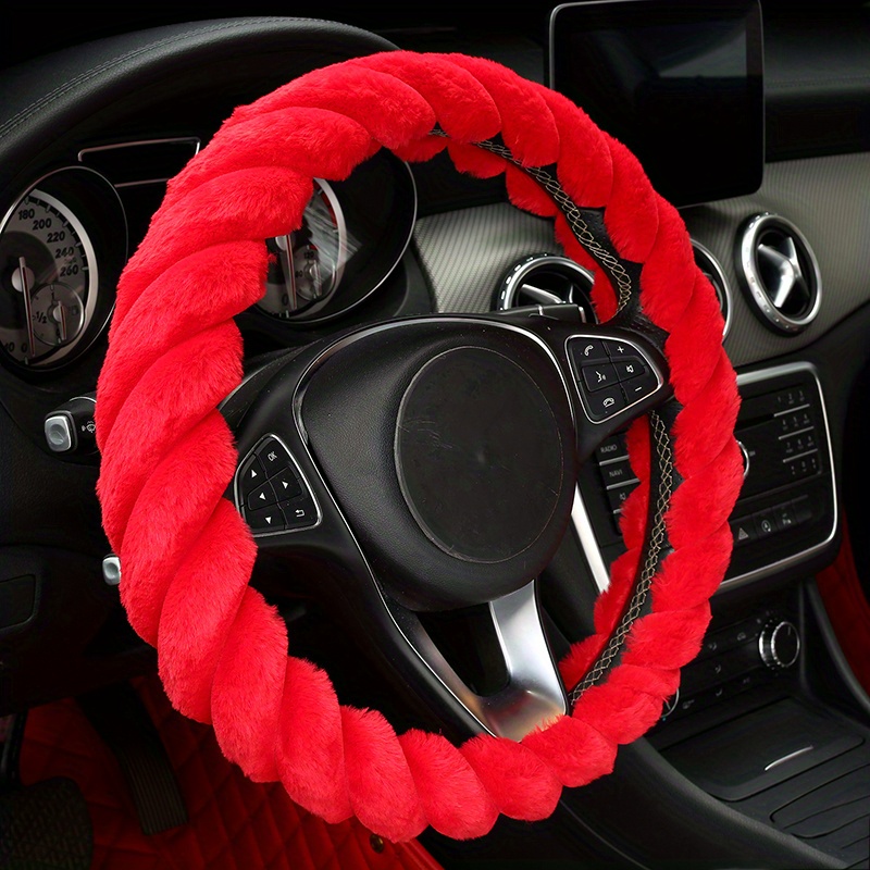New Car Steering Wheel Cover Universal Plush Fashion - Temu