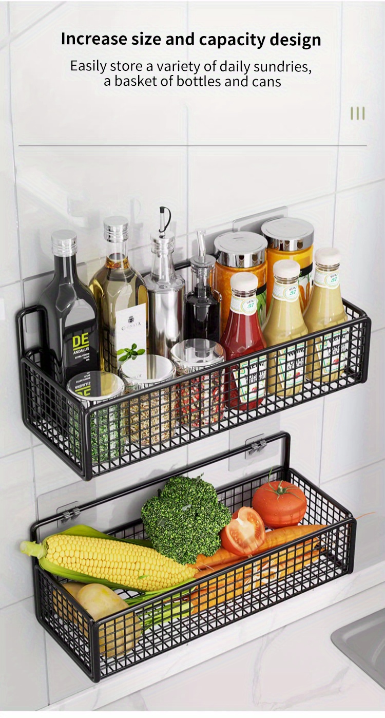 LELINTA Kitchen Table Storage Rack - Three-Layer Seasoning Rack Spice  Containers, Kitchen Bathroom Shelf Holder Hanging Racks Seasoning Organizers  Stainless steel Bracket 