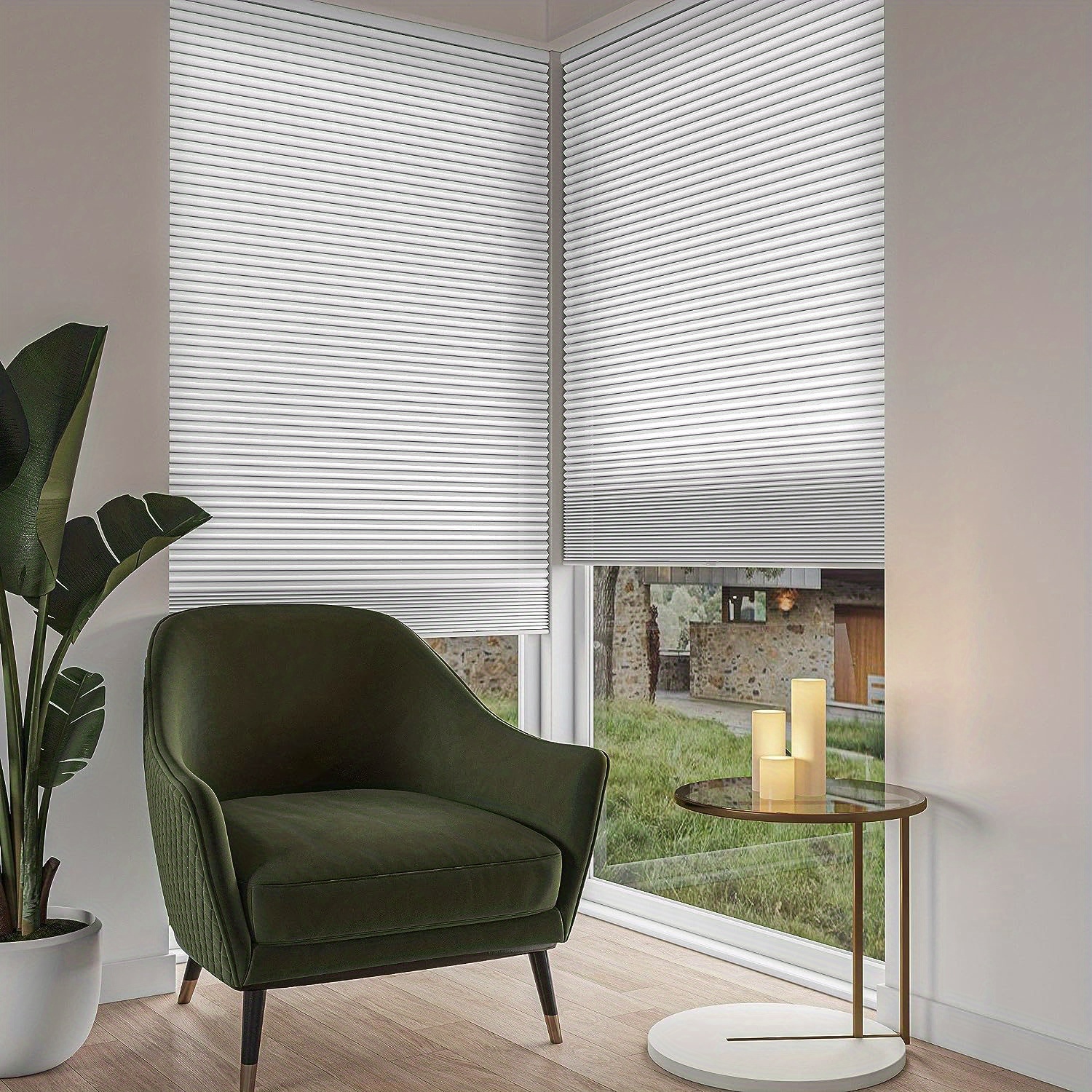 1pc Cordless Cellular Shades, Light Filtering Honeycomb Shade Pleated  Blinds For Windows, Aluminum Honeycomb Shades For Bedroom Office Living  Room 