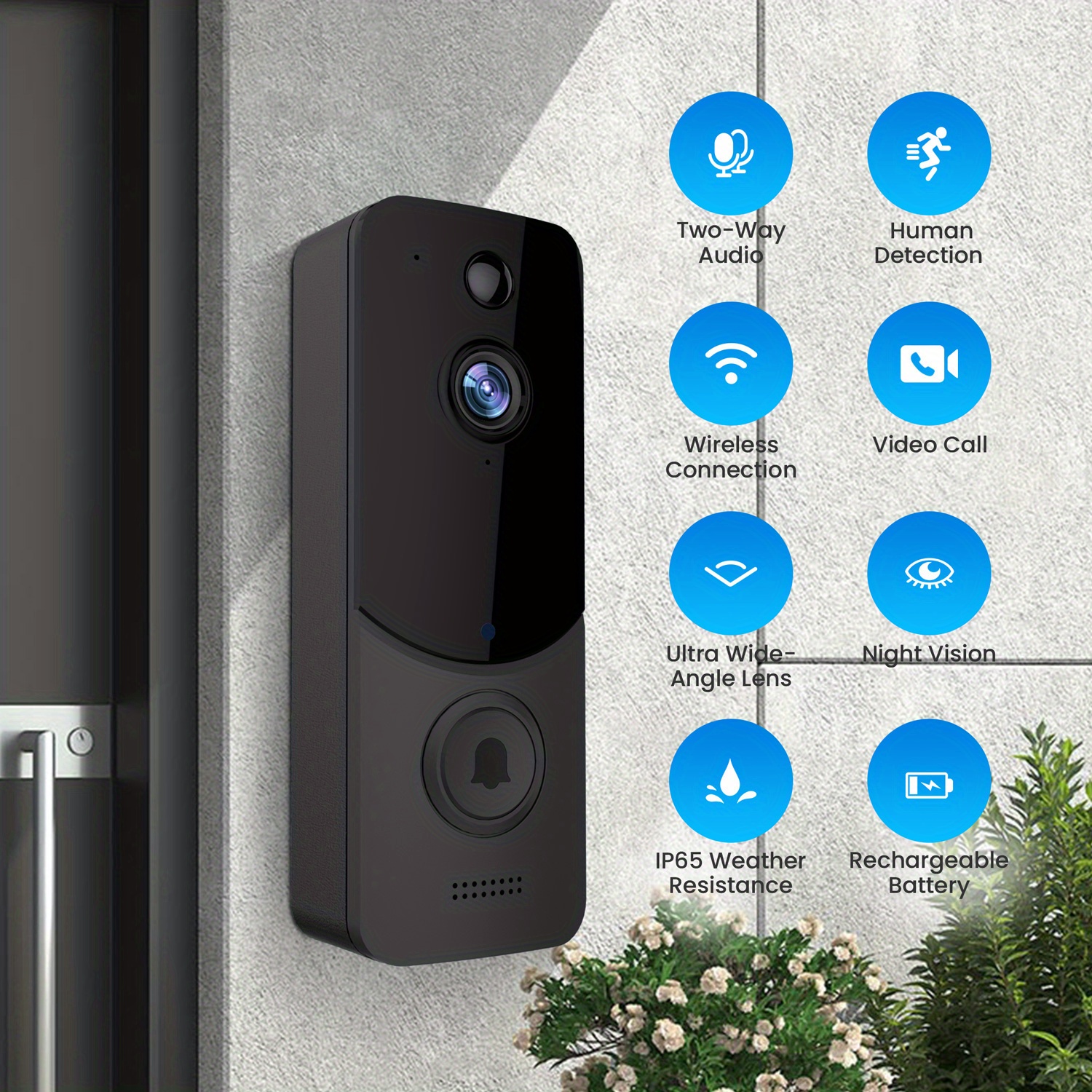 Ring Video Doorbell Wired - Smart WiFi Doorbell Camera with 2-Way Talk,  Night Vision and Motion Detection in the Video Doorbells department at