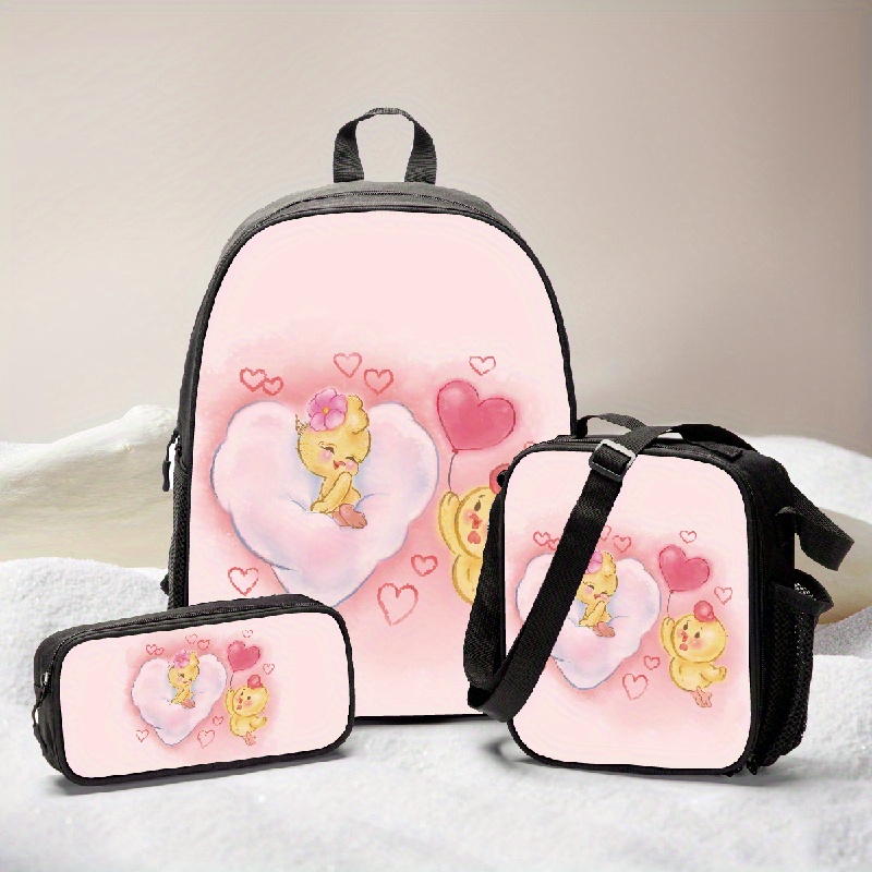 YAMP Mochila Infantil + 1 Lonchera + 1 Estuche + 1 Set Utiles 18 Piezas Niña  Yamp