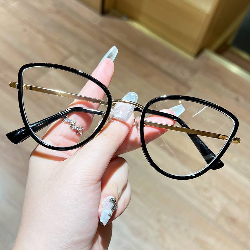 Blue Light Blocking Glasses Cat Eye Metal Frame Clear Lens Computer Glasses  Spectacles For Women Men - - Temu