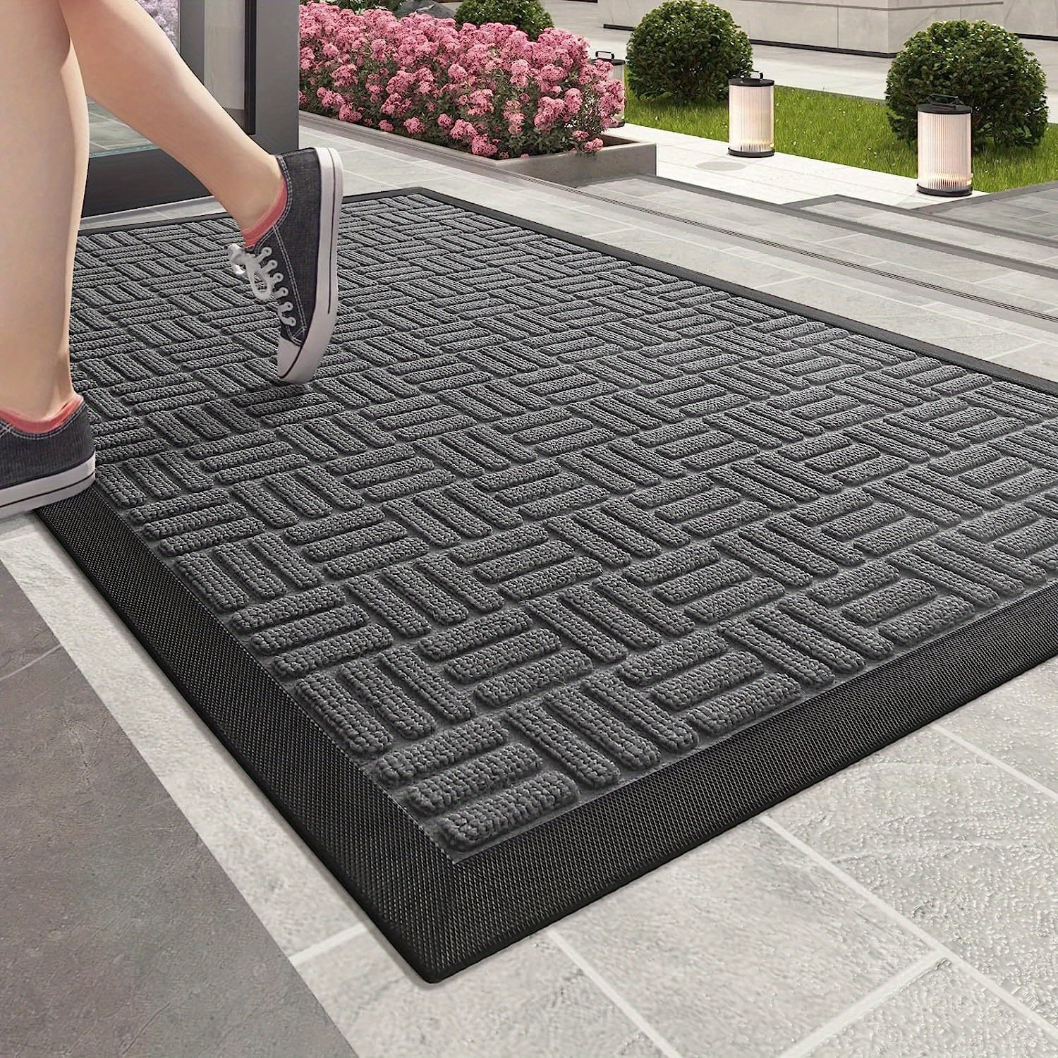 Welcome Mat Entrance Carpet Indoor Outdoor Doormat Low Profile
