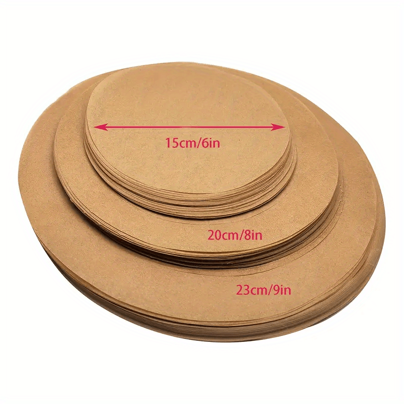 50 or   heavy duty round baking papers 6 inch 8 inch 9 inch double sided silicone non stick pre cut baking sheets suitable for baking air frying steaming and microwaving details 1