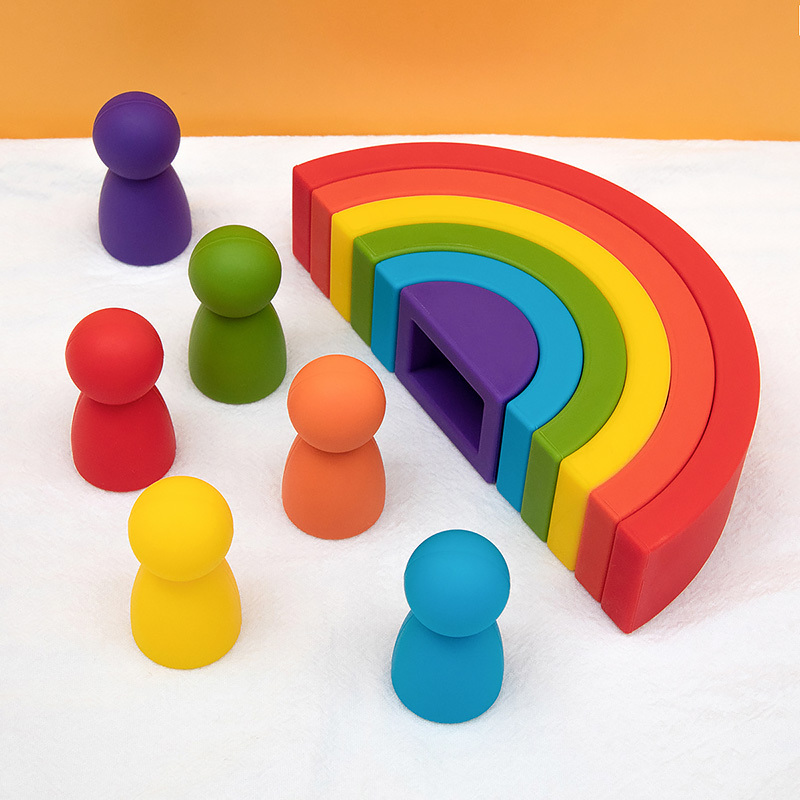 Stack-a-Rainbow-Tree Plastic Stacking Blocks 70 Piece, Balance