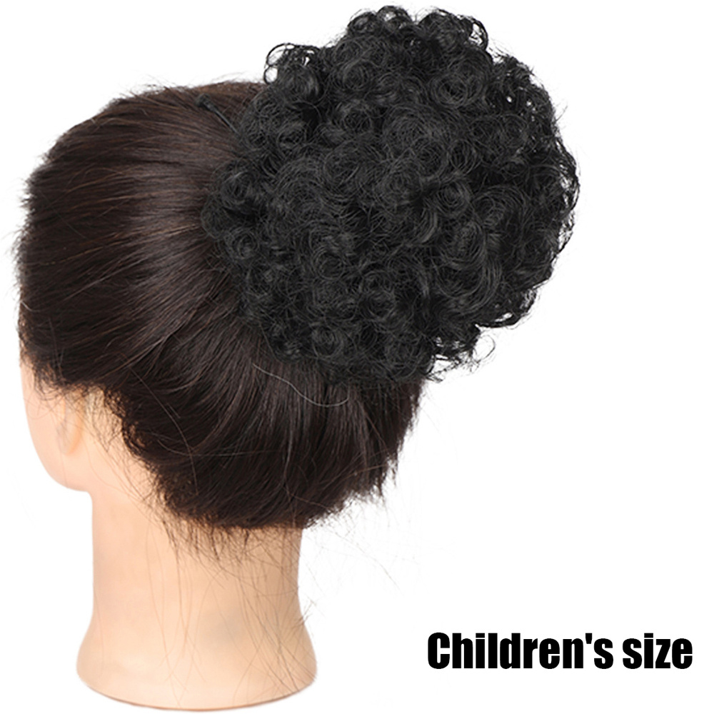 Short Afro Curly Hair Bun Ponytail Extensions