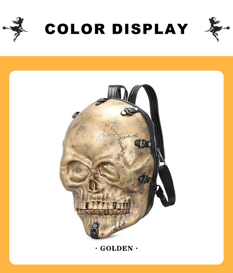 Gothic 3D Skull Skeleton Backpack for Women – Sunken Skull