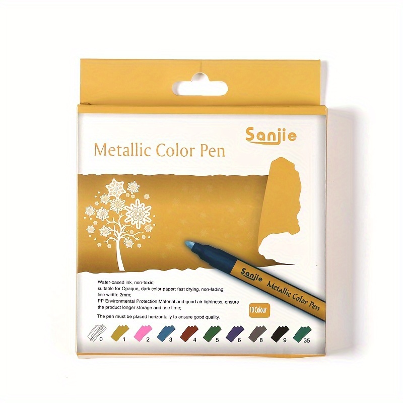 10 Colors Metallic Marker Pens Paint Markers For Black Paper - Temu