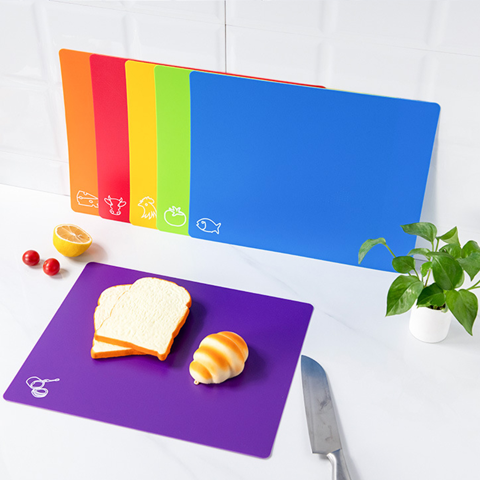 Extra Thick Flexible Cutting Boards for Kitchen - Cutting Mats for