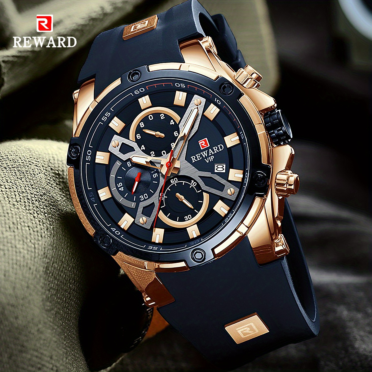 Reward Casual Sport Watches for Men Top Brand Luxury Military Waterproof Wrist Watch Man Clock Fashion Chronograph Wristwatch,Temu