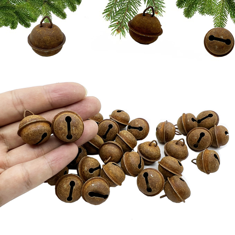 Image of 40pcs Of 22mm Country Original Craft Is The Rust Of The Bell, Bell, Restoring Ancient Ways Suitable For Christmas, Holiday Or Daily Manual And Decoration
