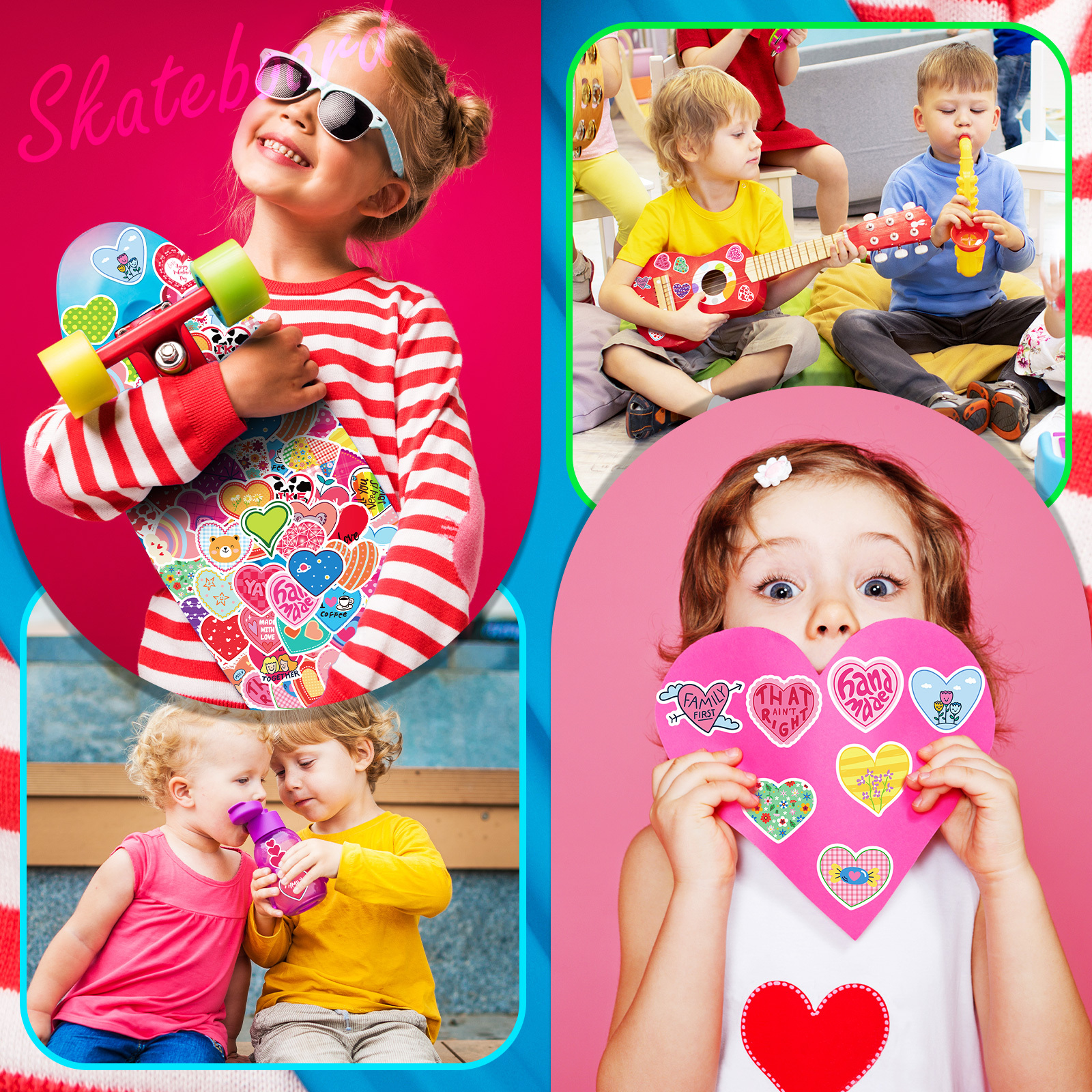 Shiny Cute Heart Stickers Romantic Love Valentine's - Temu