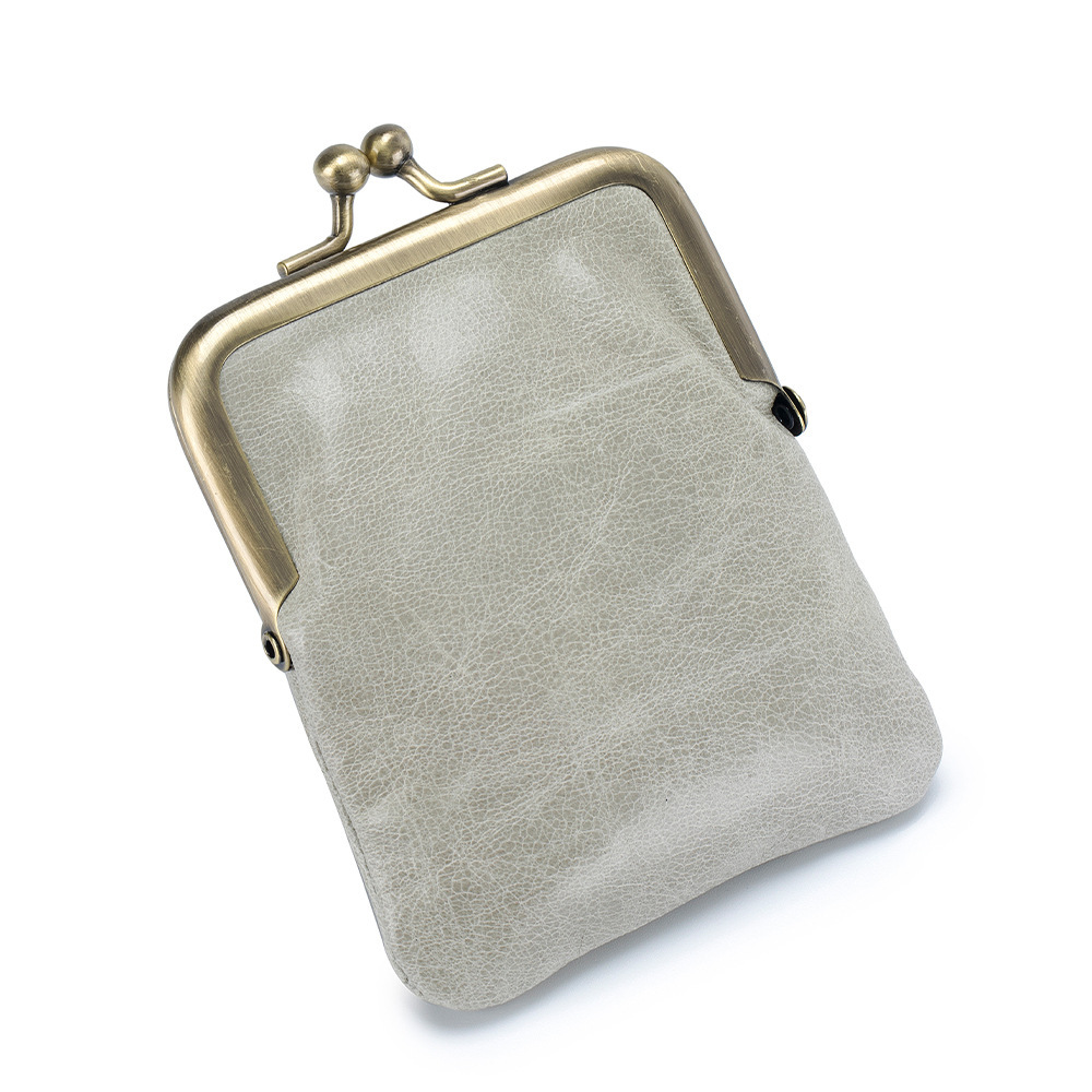 Retro Genuine Leather Coin Purse, Mini Kiss Lock Card Wallet, Storage Bag  For Key & Earphone - Temu
