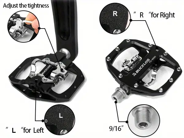 Pédales de vélo en alliage daluminium 14 mm - Pédales arrière en forme de U - Antidérapantes Pédales de vélo en alliage daluminium 14 mm - Pédales arrière en forme de U - Antidérapantes