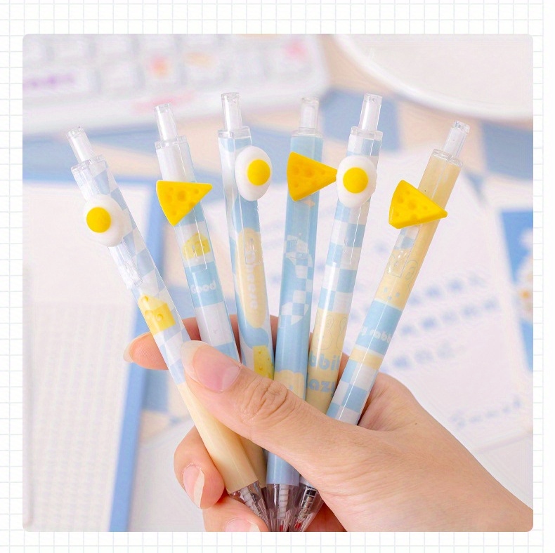 Gel Pens Kit Kawaii Cheese Cute Eggs Black Pen Writing Tool For