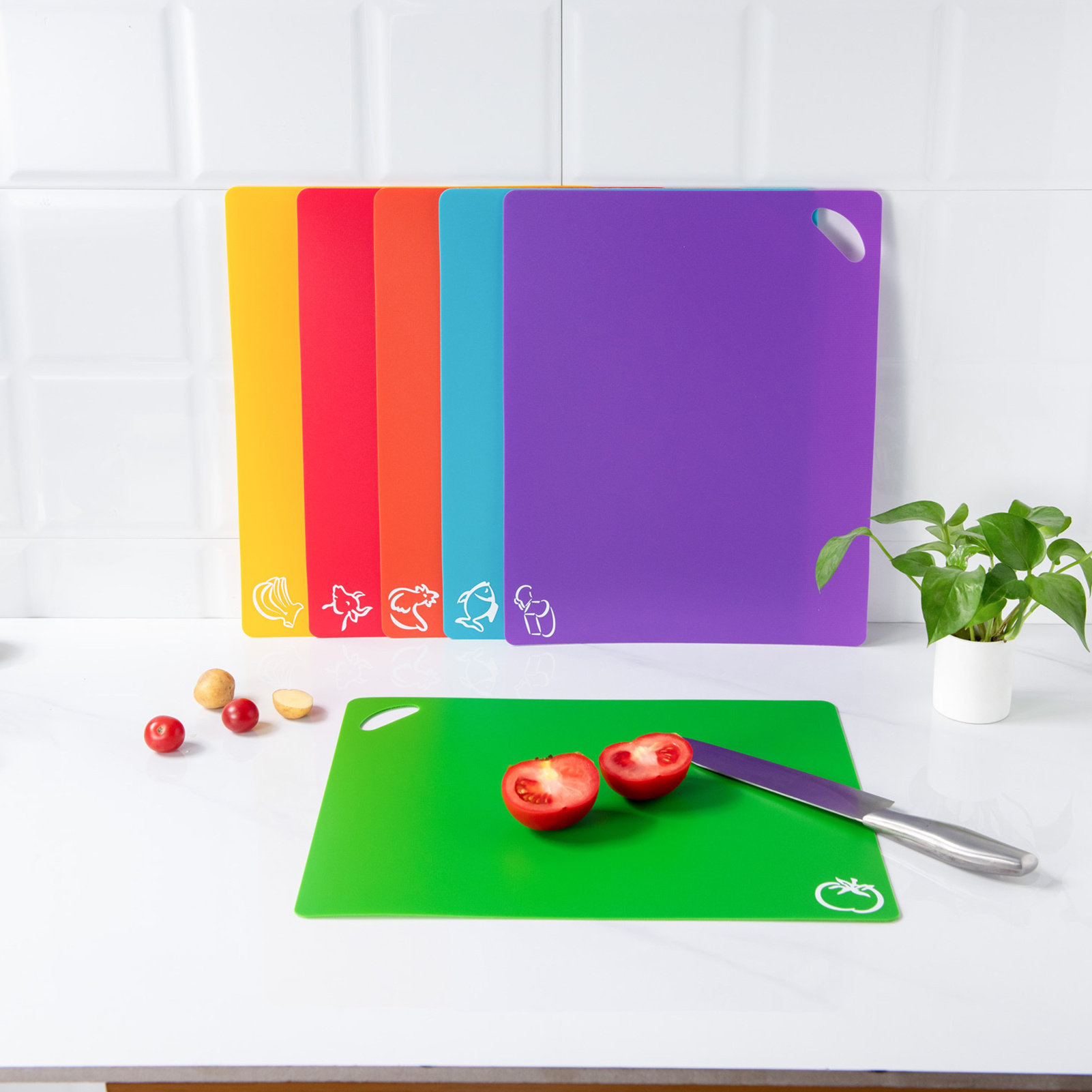 Cutting Board, Kitchen Cutting Board Set, Chopping Board, Anti Slip Cutting  Board, Flexible And Foldable Plastic Classification Cutting Board, Pp Thin  Cutting Board, Kitchen Gadgets, Cheap Items - Temu