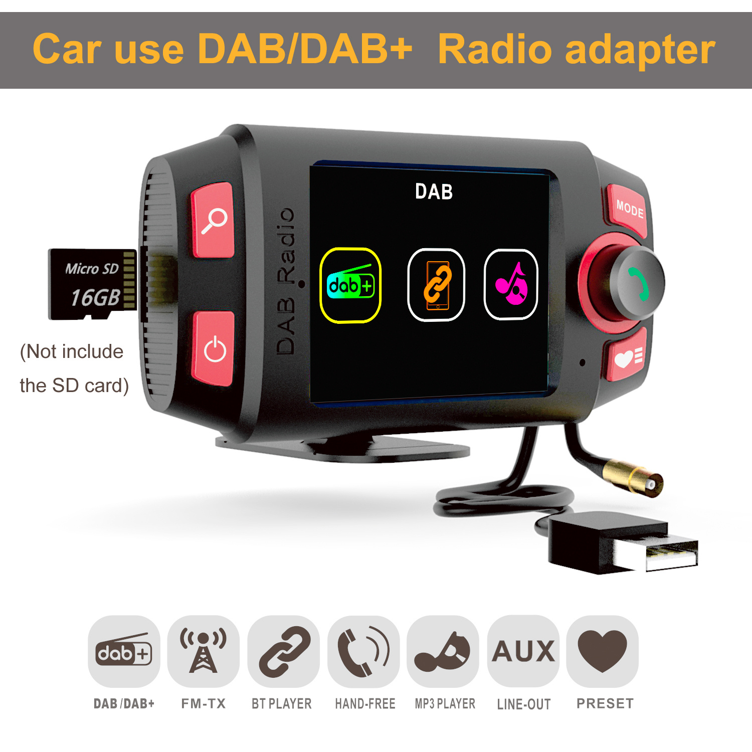 Kit voiture adaptateur radio DAB +, Adaptateur de récepteur radio