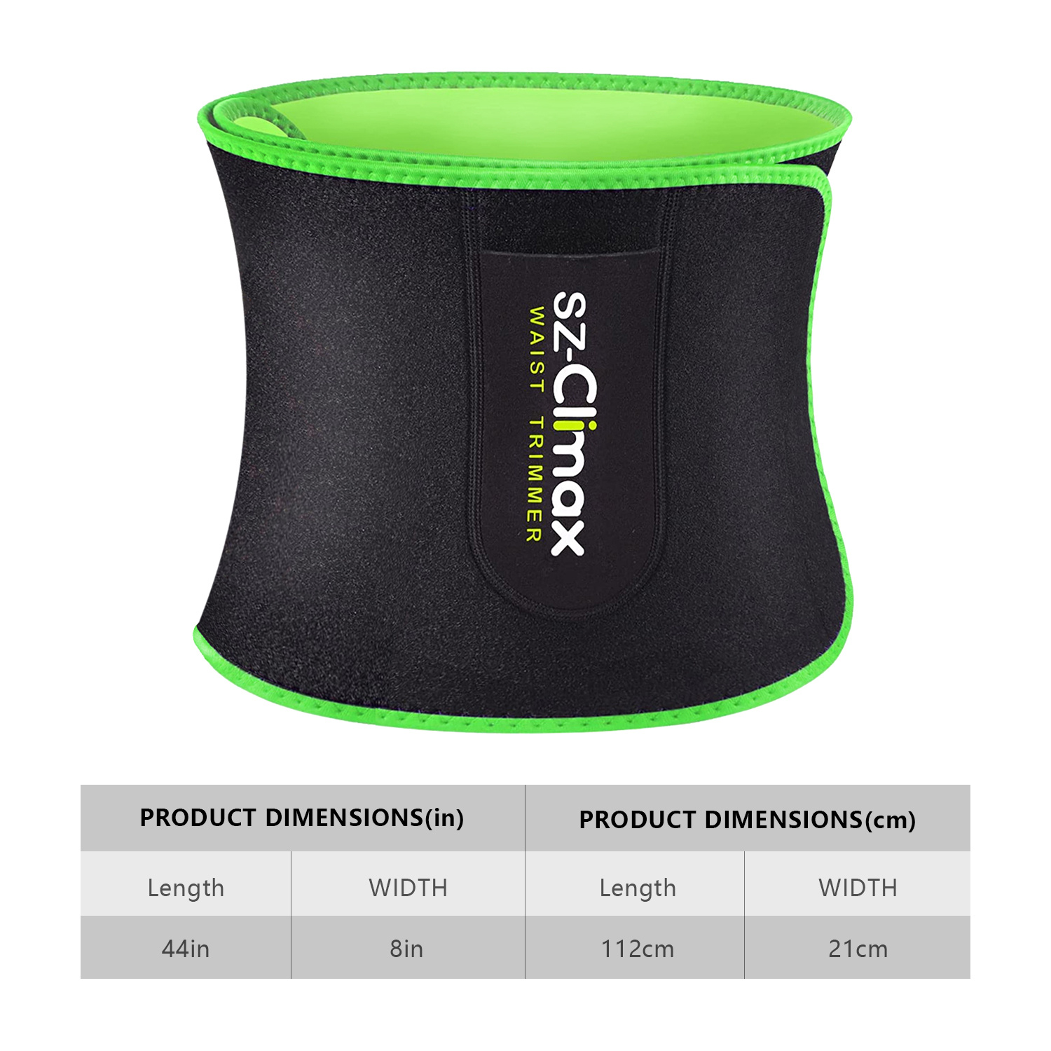  SZCLIMAX Waist Trimmers for Women and Men, Waist Trainer Belt,  Sweat Band Waist Trainer for High-Intensity Training & Workouts, Back  Support with Pocket for Cell Phone Green : Sports & Outdoors