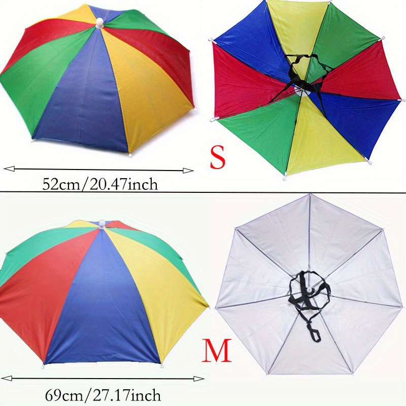 Pesca sombrero paraguas de doble-capa montado en la cabeza protección UV a  prueba de intemperie de sombrilla exterior paraguas plegable sombrero -  AliExpress